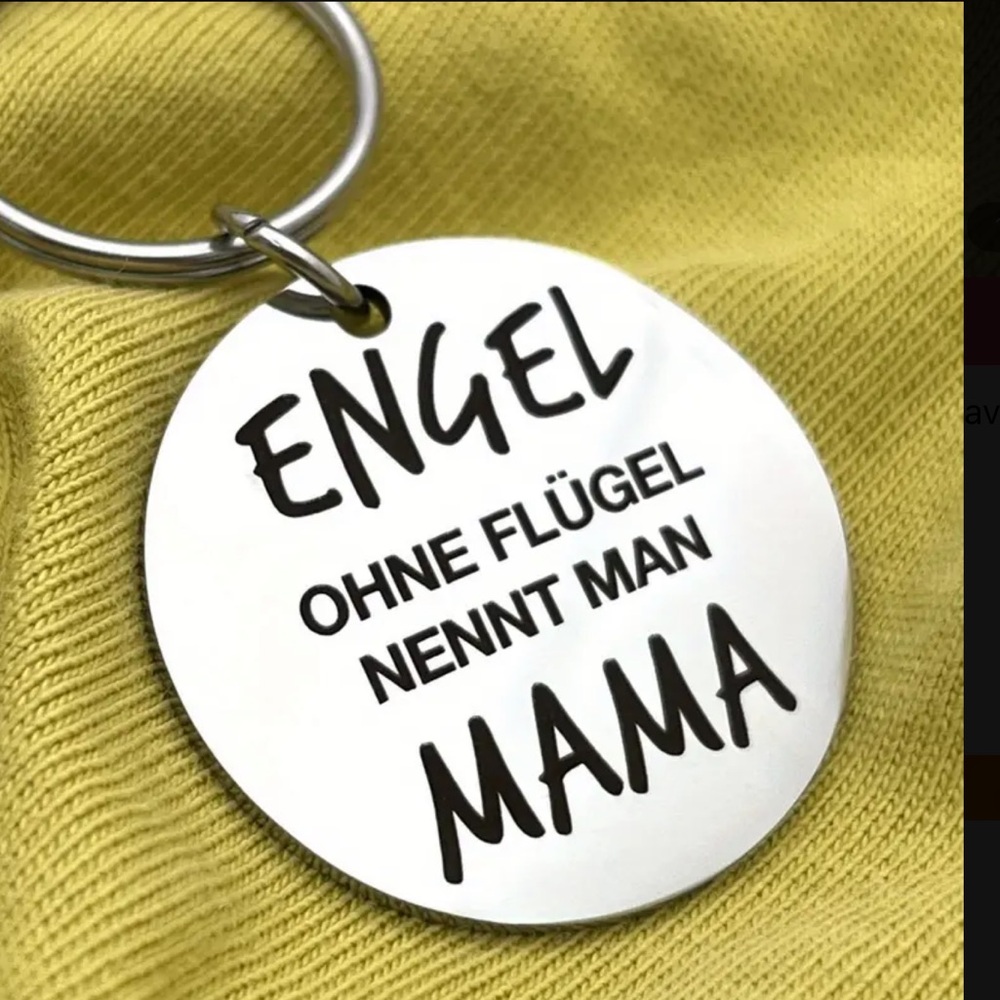 Engraved Silver Keychain for Mom